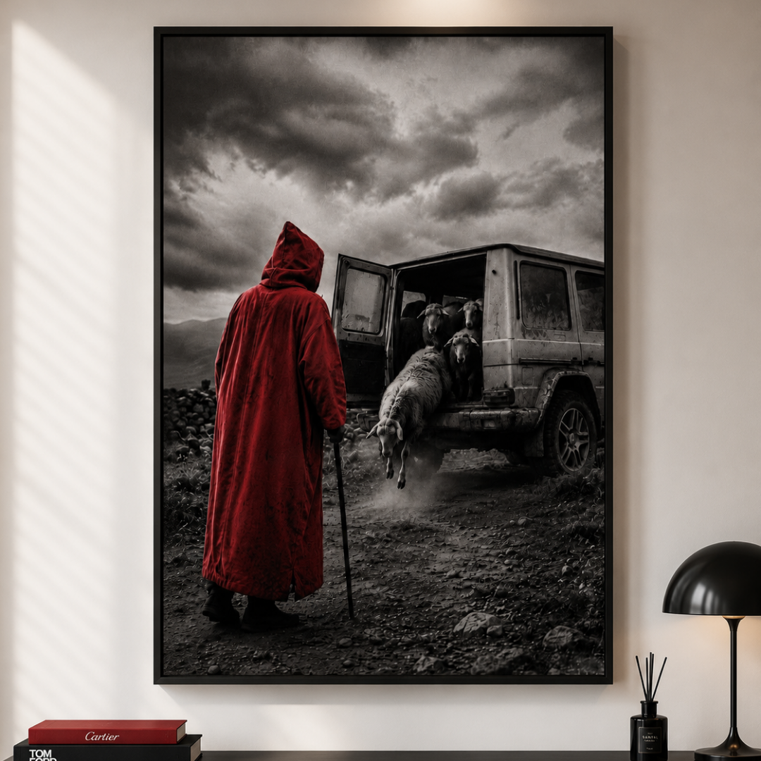 Tableau marocain – 3robi – XS : 30x20cm, Tableau en toile, Cadre Américain Noir