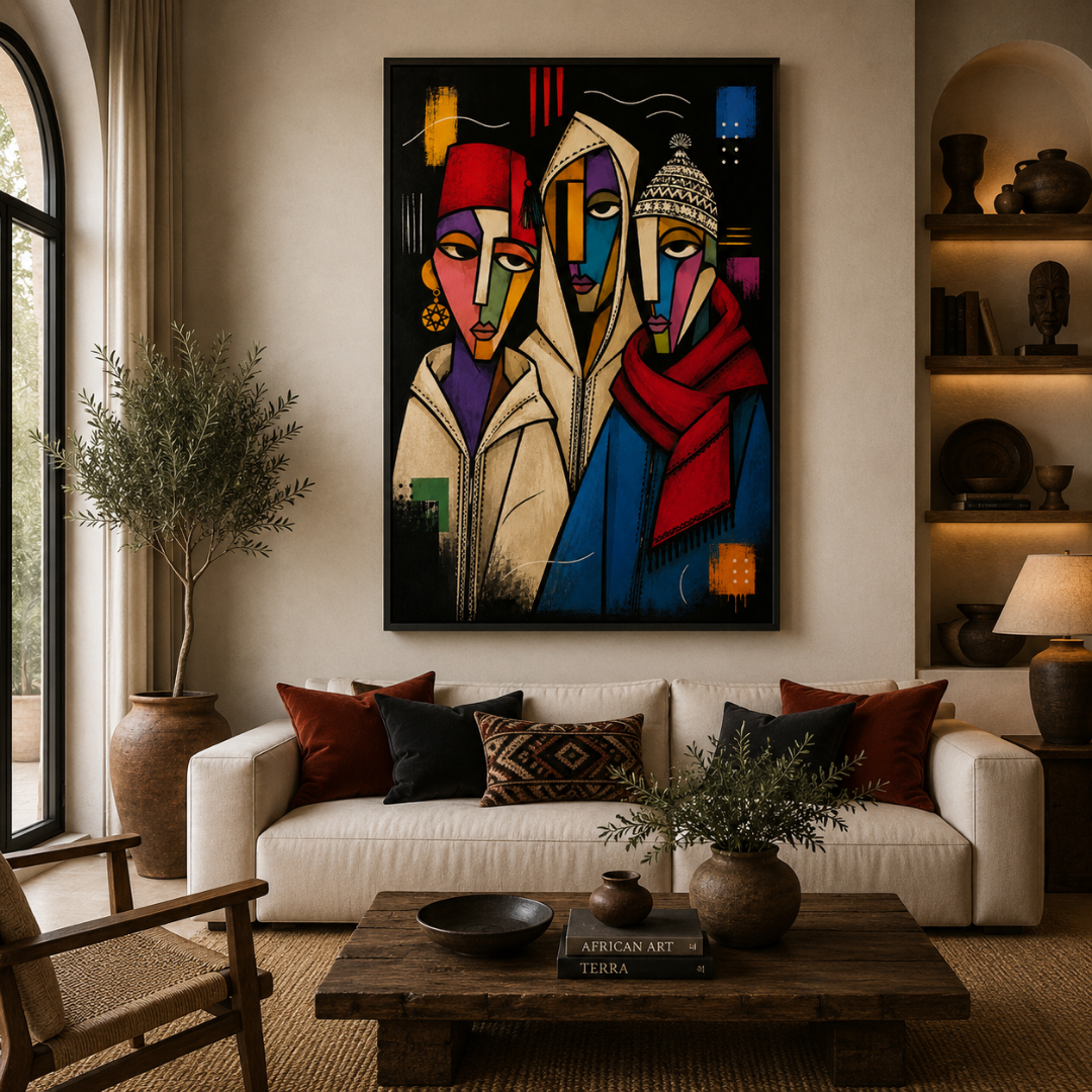 Moroccan Art - Mask Trio