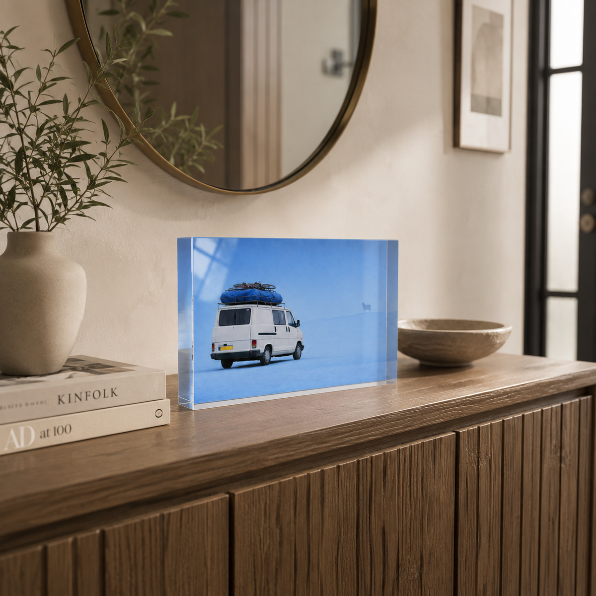 Bloc Acrylique – Souvenir d'enfance Bleu – 20x15cm, Bloc en Plexiglas 25mm