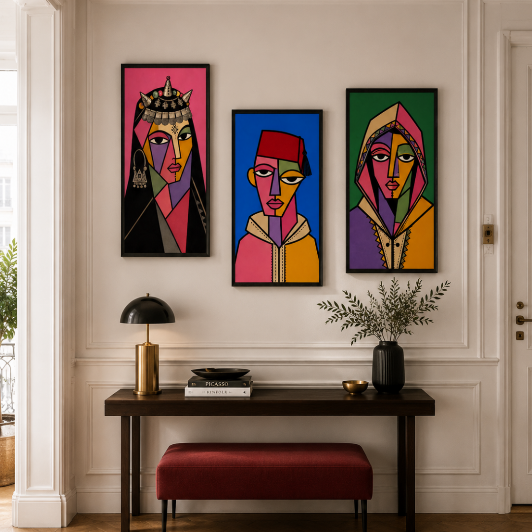 Moroccan Art Triptych - Picasa Trio