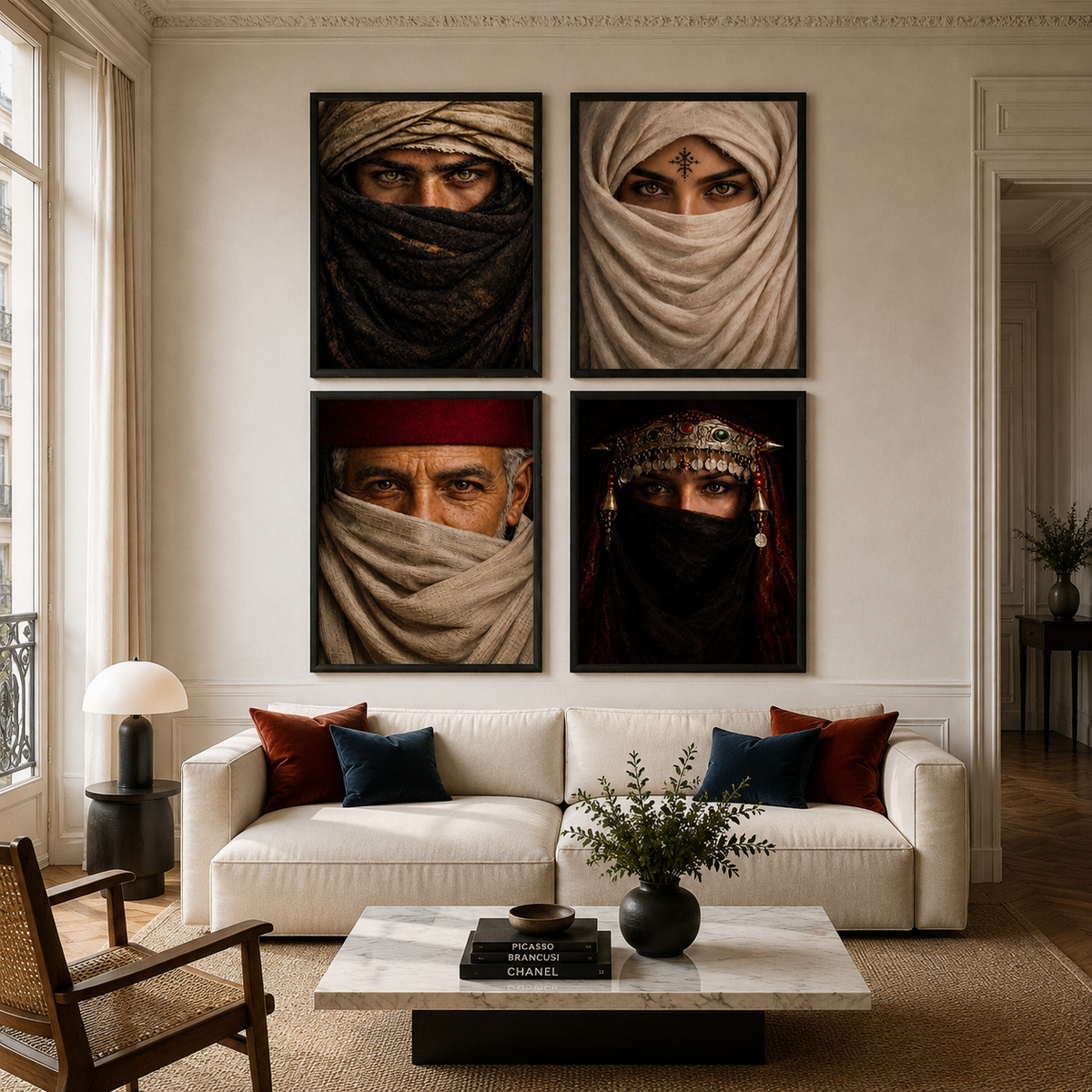 Moroccan Art Set of 4 - Portraits of Moroccan Culture